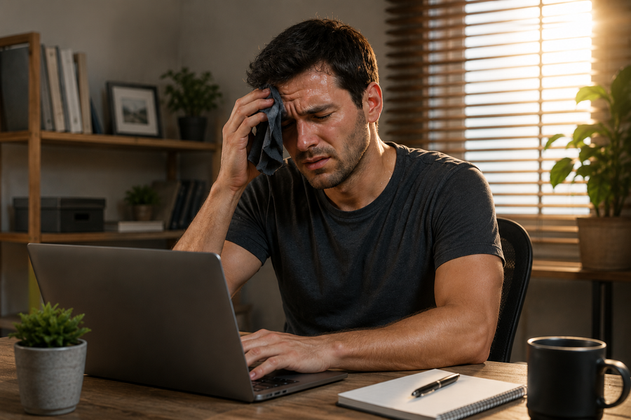 Sans IronFlow : situation de chaleur avant utilisation du ventilateur portable