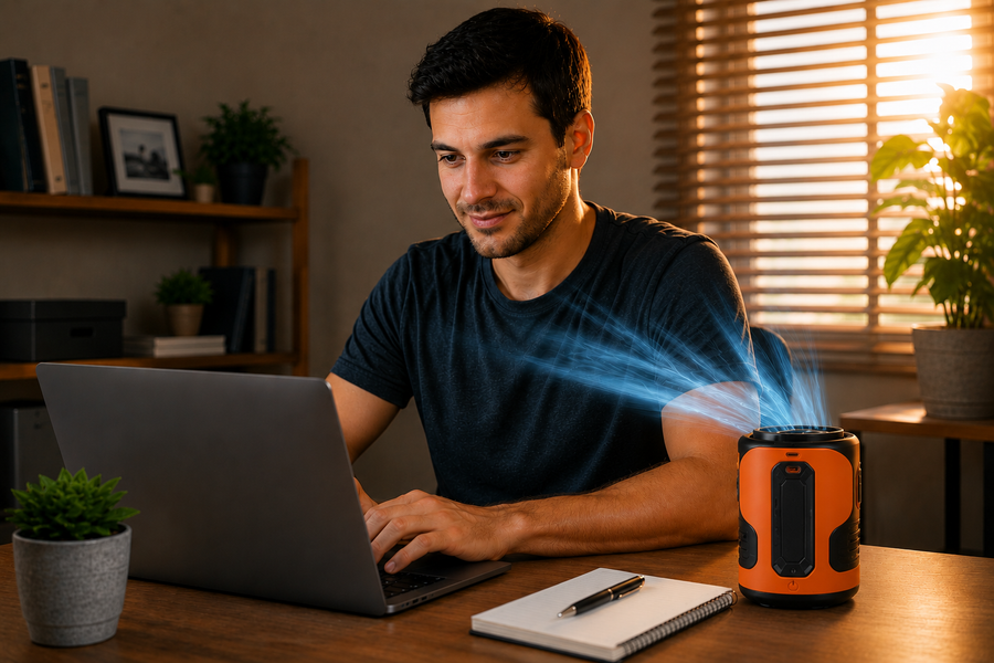 Avec IronFlow : ventilateur portable 2-en-1 pour rester au frais pendant les fortes chaleurs