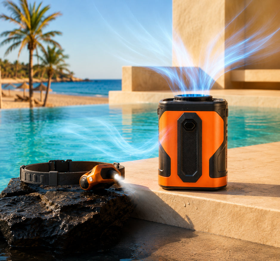 IronFlow Vortex Pro | Ventilateur Portable 2-en-1 USB-C - couleur Orange